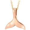 COOLSTEELANDBEYOND Colore Oro Rosa Balena Coda Ciondolo Collana per Donna, Ispirato Oceano Acciaio Inossidabile Gioielli, Marino Animale Charms