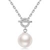 jiamiaoi Collana in argento 925 placcato oro bianco 18 carati con perla, zirconi