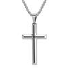 Stfery Collana con ciondolo a croce in acciaio inossidabile con bordo smussato da uomo, oro/argento/nero, 28 x 48 mm, 28x48mm, Metallo, Non pietra preziosa