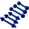KJM FASHION 6 piercing dritti in acciaio inox da 16 g, 6 mm, 8 mm, 10 mm, 3 mm, a forma di cono, lobo, trago e Acciaio inossidabile, colore: 3 pezzi 6,8,10 mm blu, cod. BB AD 1.2 6810 B3 C3 P6 DBL