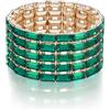 EVER FAITH Bracciale multifila con cristalli scintillanti, per donne, matrimoni, feste, spose, Cristallo