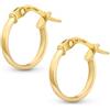 Amberta Orecchini a Cerchio in Oro Massiccio 9kt 14kt da Donna, Cerchietti Piccoli Sottili Lisci Classici, Cerchi in Oro 9 14 carati 10,15, 20, 25 mm Made in Italy: 14K 10 mm