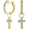 Bling Jewelry Orecchini Tradizionali Religiosi Spirituali Con Micro Pavé Di Cz Per Donne, Uomini, Adolescenti, Argento 925, Zirconia Cubica