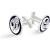 Generic Gemelli in argento personalizzati con sole e luna vintage per camicia da smoking, 20mm*20mm, Acciaio inossidabile, Quarzo creato