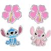 Disney Lilo & Stitch Set Orecchini Multipack Stitch, Angel e Ibisco per Donna | Licenza Ufficiale Disney | Confezione Regalo