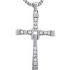 Hanessa Collana da uomo con ciondolo a forma di croce in acciaio inox placcato Fast and Furious con zirconi cubici. Elegante regalo di Natale per il fidanzato/marito in argento