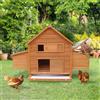 Gabbia Pollaio per Galline da Giardino in Abete legno e verde 160x98.5x107 cm