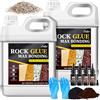Limino Legante per Ghiaia con Colore, 3 in 1 Set di Colori (Trasparente, Nero, Marrone), 4L Colla per pacciamatura per paesaggi di Ghiaia, Colla per Pietra, Colla per Ghiaia Extra Forte, Fascette per