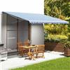 Fengshui Tenda da sole blu e bianco, 5 x 3,5 m, tessuto di ricambio in poliestere resistente ai raggi UV, per terrazza, cortile o giardino, include 1 tessuto principale e 1 mantovana, senza telaio