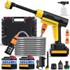 Teodute 21V Idropulitrice a Batteria, 130Bar/1880PSI, 8L/min, 6 in 1 Ugello con 5M Tubo, 2×3.0Ah Batterie, Gittata 12m per Auto Patio Giardino Pulizia Paviment (Con Cassetta Attrezzi)