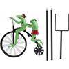 follwer0 Girandola a vento in metallo a forma di rana vintage per bicicletta, per esterni, per giardino, vento, decorazione per prato, cortile
