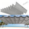 HOKXUAN Copertura Retrattile per Gazebo Pergola 2.5 x 3.5 m Protezione Solare Respirante Impermeabile Antivento Robusto Tenda a Vela Giardino per Giardino Esterno, Grigio Chiaro