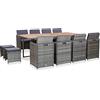 vidaXL Set da Pranzo per Giardino 13 pz Tavolo e Sedie da Esterni Arredo da Giardino Arredamento da Esterni in Polyrattan e Legno di Acacia Antracite