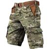 Generico Pantaloncini Cargo Uomo Tattici Militari Bermuda Mimetici con Tasconi Laterali, Pantaloni Corti in Cotone Resistente per Outdoor, Trekking e Softair, Design Digital Camo, Taglio Regolare