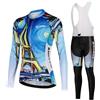 Mydawan Abbigliamento Ciclismo Donna Completo Bici MTB,Maglia da Ciclista Maniche Lunghe Maglietta Ciclo Giacca e Salopette Pantaloni con 19D Gel Imbottiti,Completi Tuta Bicicletta Primavera Autunno|6,S