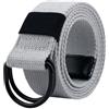 Generic Tactical Canvas Men Belt Unisex Doppio D-Ring Fibbia Cintura Casual Tela Femminile Cintura Tessuto Per Jeans, Grigio, 130 cm