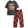 Disney Pigiama da Uomo Cars Saetta McQueen, Nero e Rosso, a Maniche Corte e a Gamba Lunga | Pigiama con Grafica I am Speed per Rilassarsi | Pigiama a Tema Film | Merchandising