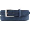 BELTINGER Cintura in camoscio italiano, larghezza 30 mm, uomo, camoscio, cintura per abito, cintura per pantaloni, fibbia argento | navy 95cm