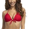 RELLECIGA Costume Donna Top a Triangolo Push up Morbido con Laccetti Rosso S