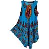 KIRAN FASHION Abito da donna con stampa cachemire, tunica lunga, estivo, da spiaggia, caftano, taglie dalla 40 alla 56, Blu, Taglia unica