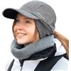 TOP-EX M/L/XL Berretto da baseball impermeabile da donna invernale con paraorecchie, coda di cavallo, berretto caldo con fodera in pile, da donna, per corsa, invernale, riflettente, M/L