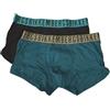 Dirk Bikkembergs Boxer Uomo Bikkembergs Confezione 2 Capi Cotone elesticizzato Elastico a Vista Underwear Articolo BKK52UTR28BI, MIX1 Nero/Pavone, M - EU M - US S - FR 3