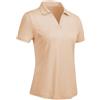 Rdruko Polo da donna a maniche corte, estiva, scollo a V, ad asciugatura rapida, per fitness, corsa, golf, tennis, rosa antico, L