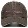 MONYRA Berretto da baseball vintage con scritta, unisex, marrone, 100% cotone, regolabile, effetto slavato, sarcastico, marrone., Taglia unica