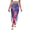 ORANDESIGNE Donna Leggings Sirena a Vita Alta Stampa Scaglie di Pesce Leggins Collant con Pinne di Pesce Sportivi Pantaloni Elasticizzati Yoga Push Up Jogging Costume di Carnevale A Viola XS