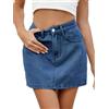 seiveini Gonna di Jeans Donna Corta Estiva Mini Denim Skirt B Blu Scuro XXL