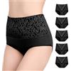 Anntry Mutandine Intime da Donna in Cotone a Vita Medio-Alta Morbidi Slip Elasticizzati Traspiranti Mutande per Donna (Confezione da 5)