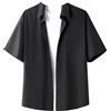 OLEETS Camicia A Maniche Corte da Uomo - Camicia Cardigan Estiva da Uomo Stile Coreano Moda Semplice Lavoro D'Ufficio Top S-3Xl Bavero Morbido Abbigliamento Vintage Traspirante