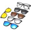 Embryform 5-Pack Occhiali da Sole Polarizzati Clip-on+1 Frame,Occhiali da Sole Clip On Polarizzati Magnetici Telaio in Plastica per Guida Notturna