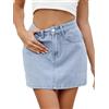 seiveini Gonna di Jeans Donna Corta Estiva Mini Denim Skirts B Azzurro L