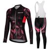 Mydawan Abbigliamento Ciclismo Donna Completo Bici MTB,Maglia da Ciclista Maniche Lunghe Maglietta Ciclo Giacca e Salopette Pantaloni con 19D Gel Imbottiti,Completi Tuta Bicicletta Primavera Autunno|4,S