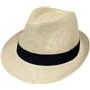 Wildarms Cappello Fedora da donna, in paglia, estivo, stile Panama, cappello da sole con fascia nera, leggero, traspirante, per spiaggia e vacanza, Cachi, 7.25