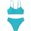 Generico Costume Bagno per Ragazze - Costume Due Pezzi Volant Set Tinta Unita Ruffle Bustier Estate Trikini Crop Top + Slip Ragazza Due Pezzi Abbigliamento Bambine Ragazze Piscina