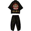 DOSLAVIDA Set kimono giapponese da uomo, elegante giacca aperta sul davanti con pantaloncini, cardigan stampato, stile cinese