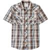 Dubinik® Camicia Uomo Maniche Corte a Quadri Western con Bottoni Automatici Stile Cowboy Marrone Blu S