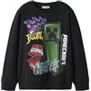 NAME IT Nkmdai Minecraft Nreg Sweat Bru Noos Bfu, Nero, 116 Bambino