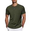 TARAINYA T‑Shirt Uomo Maniche Corte Cotone Collo Tondo Verde Militare XXL
