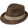 Upstore Cappello Fedora in paglia classico Panama Trilby estivo cappello da sole con tesa corta per uomo leggero traspirante per viaggi abbigliamento casual