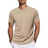 TARAINYA T‑Shirt Uomo Maniche Corte Cotone Collo Tondo Cachi 3XL