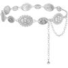 JASGOOD Cinture a catena da donna Boho per jeans abiti Western argento concho cintura a catena in vita per le donne cintura regolabile in metallo Cowgirl, B-Silver, Fit Waist up to 47 inches