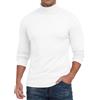 QIXING Maglia intima termica da uomo a maniche lunghe a collo alto termica invernale calda per uomo top strato base, bianco, L