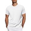 TARAINYA T‑Shirt Uomo Maniche Corte Cotone Collo Tondo Bianco 4XL