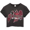 Amplified Crop Top Woman T-Shirt (LED Zeppelin Icarus - Charcoal, S)