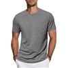TARAINYA T‑Shirt Uomo Maniche Corte Cotone Collo Tondo Grigio Scuro 3XL