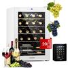 Klarstein Shiraz Cantinetta Vino Bianco - 20 Bottiglie, 53 L, 1 Zona | Frigo Vino a Libera Installazione, Porta in Vetro, Silenziosa, 5-18 °C, LED, Telaio Inox