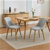 Salutmeuble Set di 2 sedie per sala da pranzo, sedia da cucina imbottita con gambe in legno, per soggiorno, cucina e ufficio, con schienale curvo con gambe in rovere, grigio